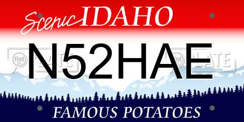 N52HAE Idaho License Plate