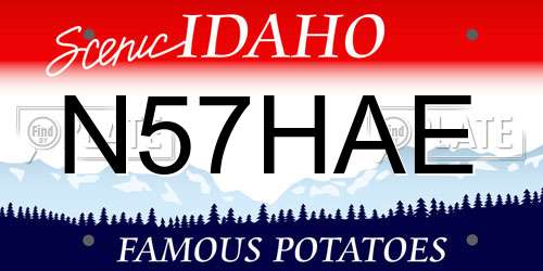 N57HAE Idaho License Plate