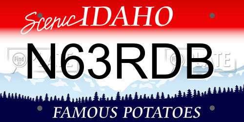 N63RDB Idaho License Plate