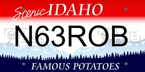N63ROB Idaho License Plate