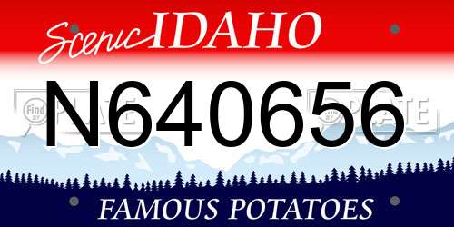 N640656 Idaho License Plate