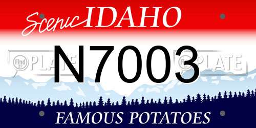 N7003 Idaho License Plate