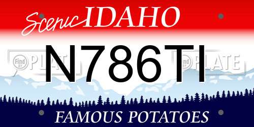 N786TI Idaho License Plate