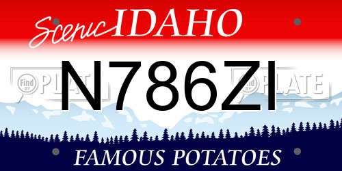 N786ZI Idaho License Plate