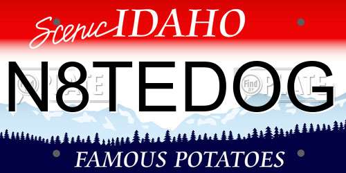 N8TEDOG Idaho License Plate