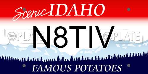 N8TIV Idaho License Plate