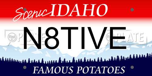 N8TIVE Idaho License Plate