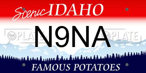 N9NA Idaho License Plate