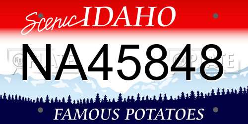 NA45848 Idaho License Plate