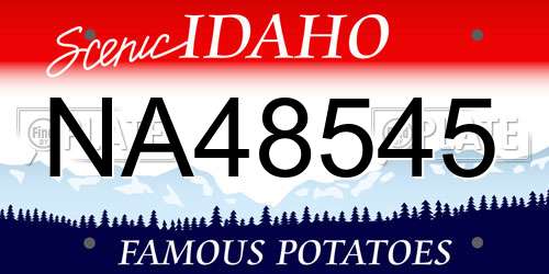 NA48545 Idaho License Plate