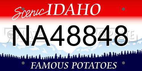NA48848 Idaho License Plate