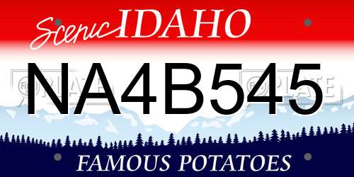 NA4B545 Idaho License Plate