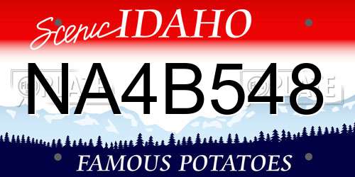 NA4B548 Idaho License Plate