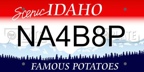 NA4B8P Idaho License Plate