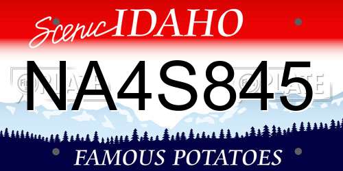 NA4S845 Idaho License Plate