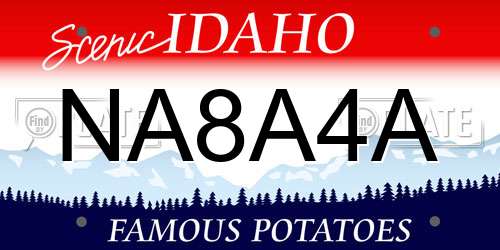 NA8A4A Idaho License Plate