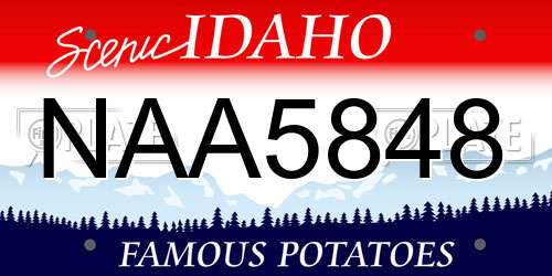 NAA5848 Idaho License Plate