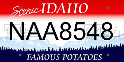 NAA8548 Idaho License Plate