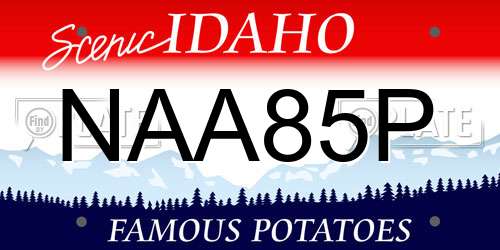 NAA85P Idaho License Plate