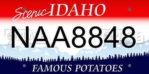NAA8848 Idaho License Plate
