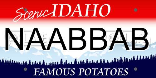 NAABBAB Idaho License Plate