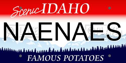 NAENAES Idaho License Plate