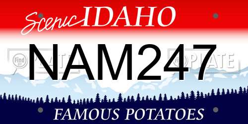 NAM247 Idaho License Plate
