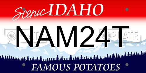 NAM24T Idaho License Plate