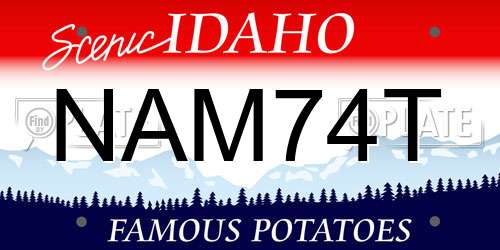 NAM74T Idaho License Plate