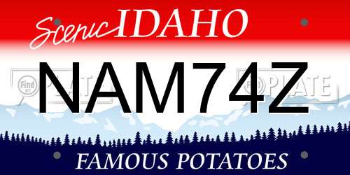 NAM74Z Idaho License Plate