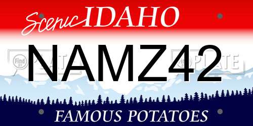 NAMZ42 Idaho License Plate