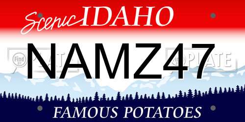 NAMZ47 Idaho License Plate