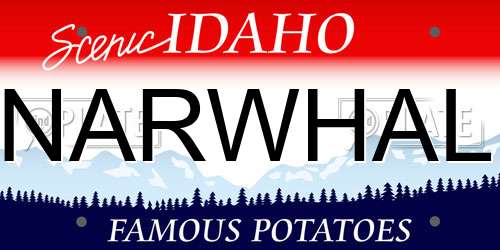 NARWHAL Idaho License Plate