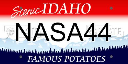 NASA44 Idaho License Plate