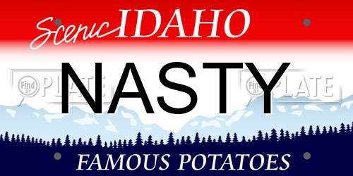 NASTY Idaho License Plate