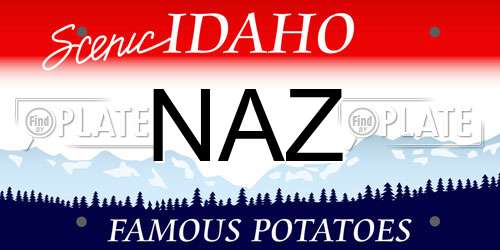 NAZ Idaho License Plate