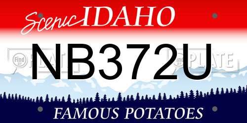 NB372U Idaho License Plate