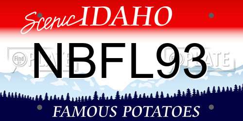 NBFL93 Idaho License Plate