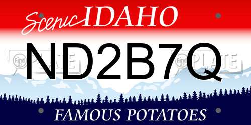 ND2B7Q Idaho License Plate