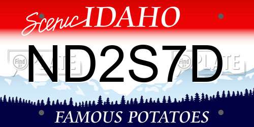 ND2S7D Idaho License Plate