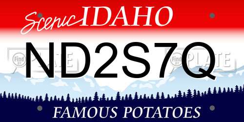 ND2S7Q Idaho License Plate