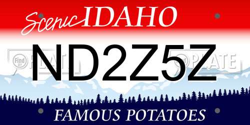 ND2Z5Z Idaho License Plate