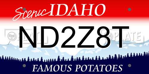 ND2Z8T Idaho License Plate