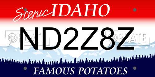 ND2Z8Z Idaho License Plate