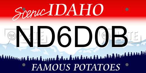 ND6D0B Idaho License Plate