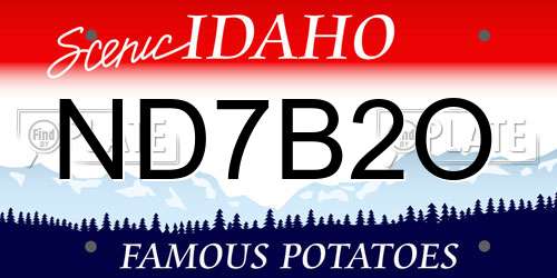 ND7B2O Idaho License Plate