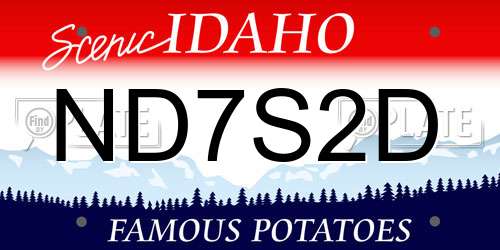 ND7S2D Idaho License Plate