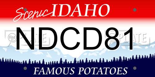 NDCD81 Idaho License Plate