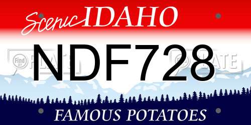 NDF728 Idaho License Plate