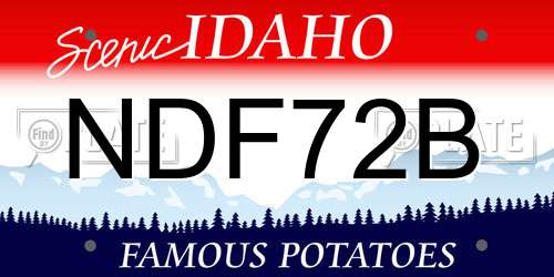 NDF72B Idaho License Plate